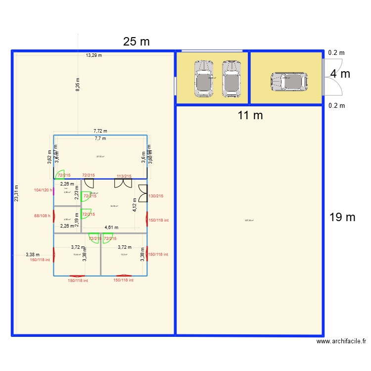 MAISON denise 2025. Plan de 10 pièces et 677 m2