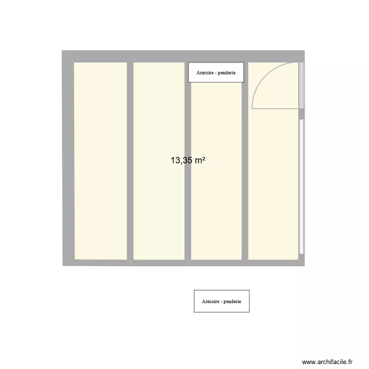 piece1. Plan de 1 Pièce et 13 m²