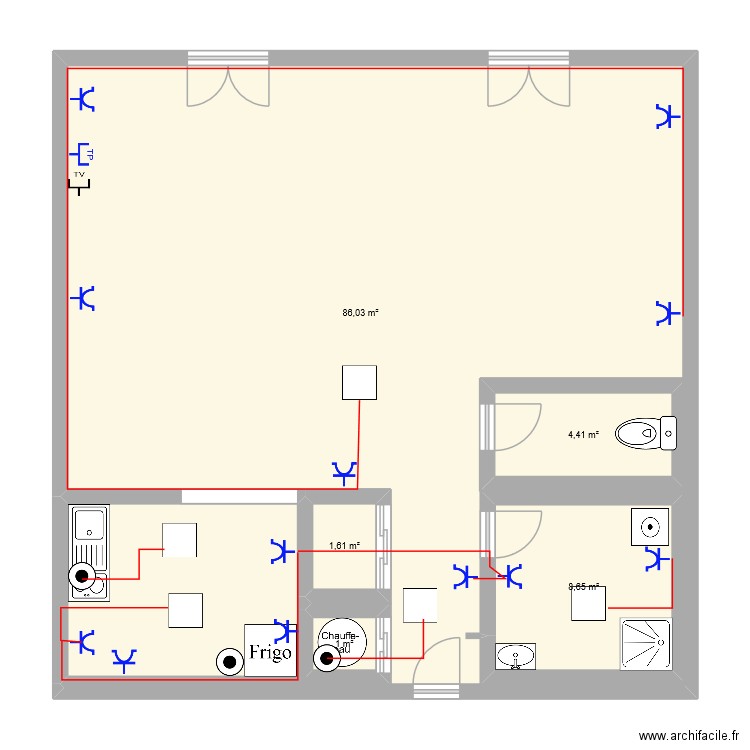 George VI tp. Plan de 5 pièces et 120 m2
