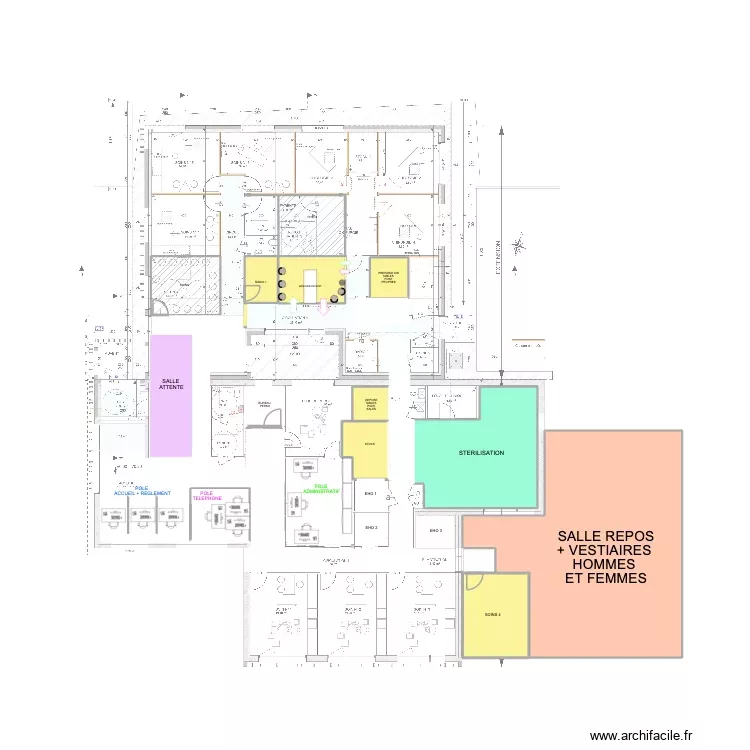 CABINET DENTAIRE MA NEW2. Plan de 18 Pièces et 213 m²