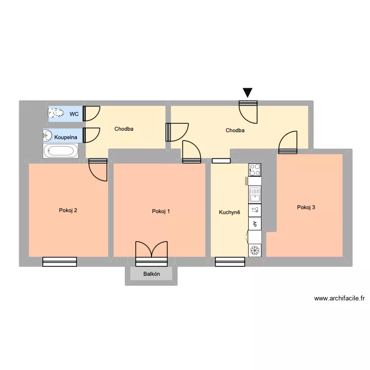 17. listopadu 638, byt 11. Plan de 13 Pièces et 84 m²