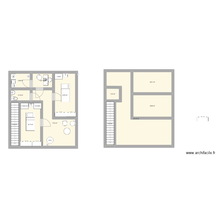 ESTHETIC STUDIO. Plan de 12 pièces et 89 m2