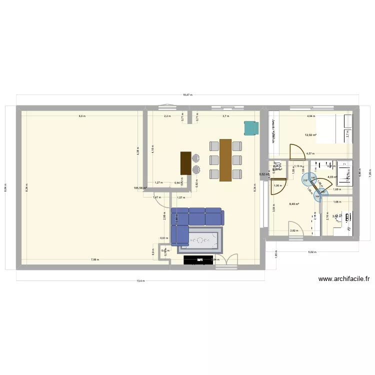 PROJECTION 1. Plan de 7 et 136 m² PROJECTION 1. Plan de 7 et 136 m²