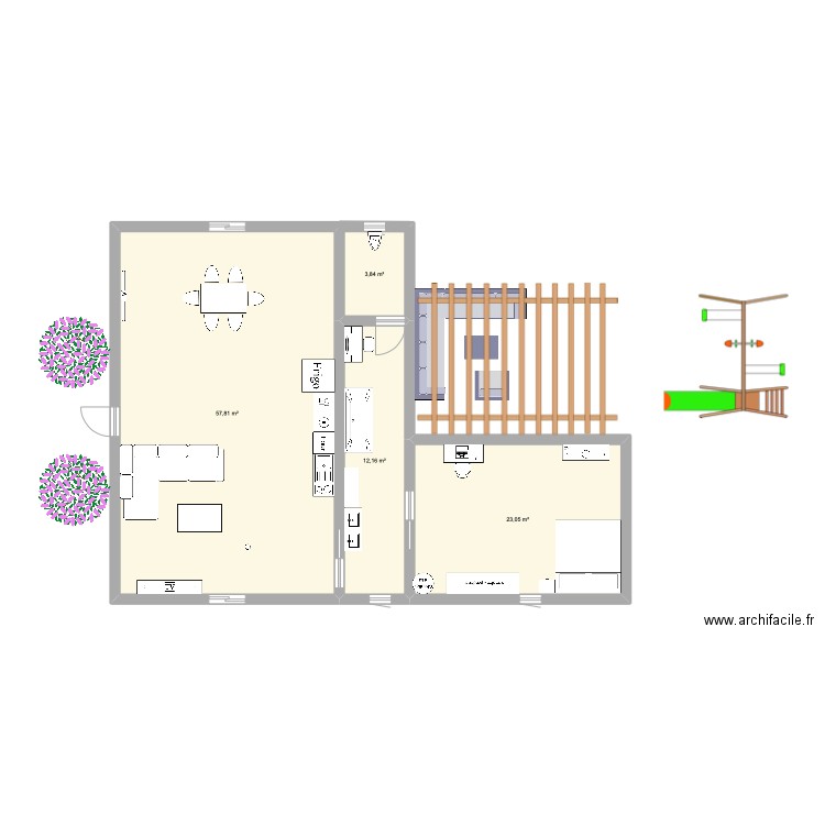 Maison de rêve. Plan de 4 pièces et 97 m2