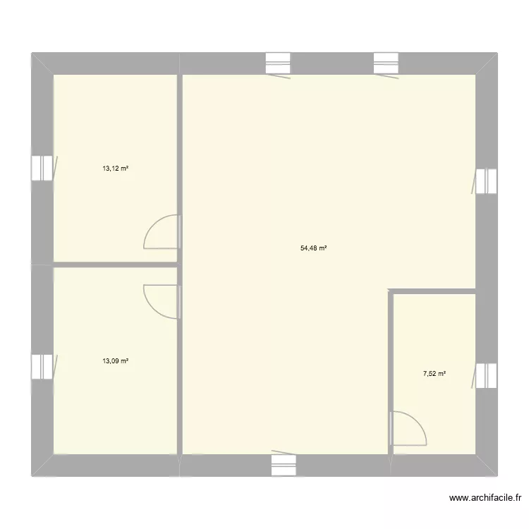 2 eme etage. Plan de 4  et 88 m²