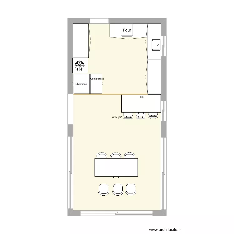 Cuisine plan 5. Plan de 1 et 38 m² Cuisine plan 5. Plan de 1 et 38 m²