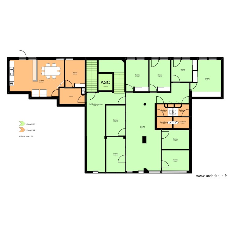 Ales - ERP. Plan de 22 pièces et 249 m2