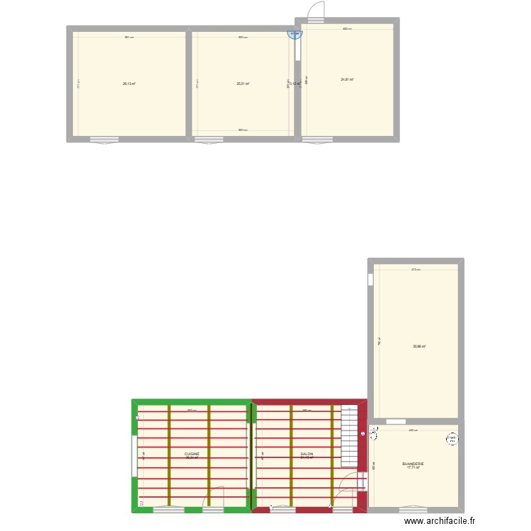 Renfort Structure. Plan de 8 pièces et 178 m2