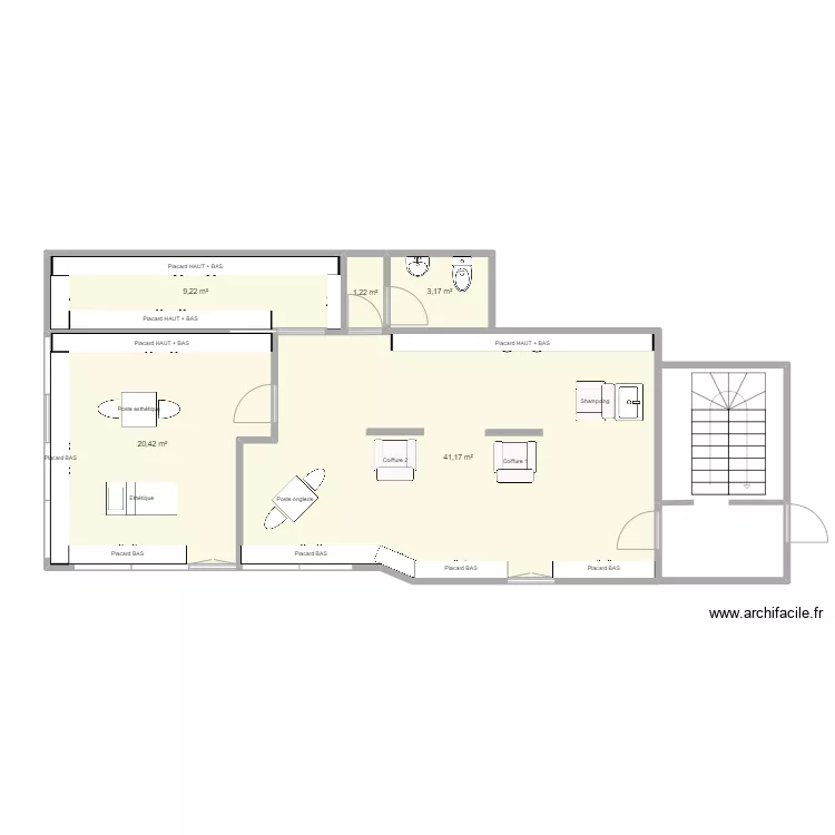 LEDUC Coiffure. Plan de 