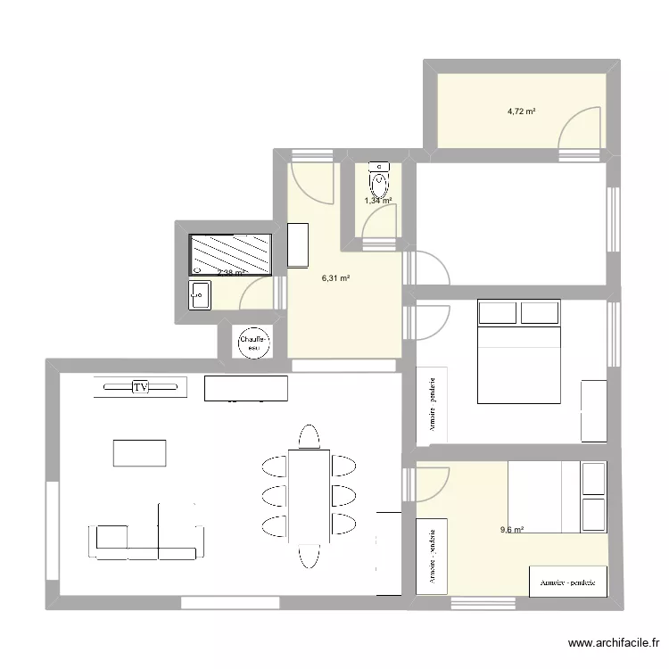 Tassin. Plan de 5  et 24 m²