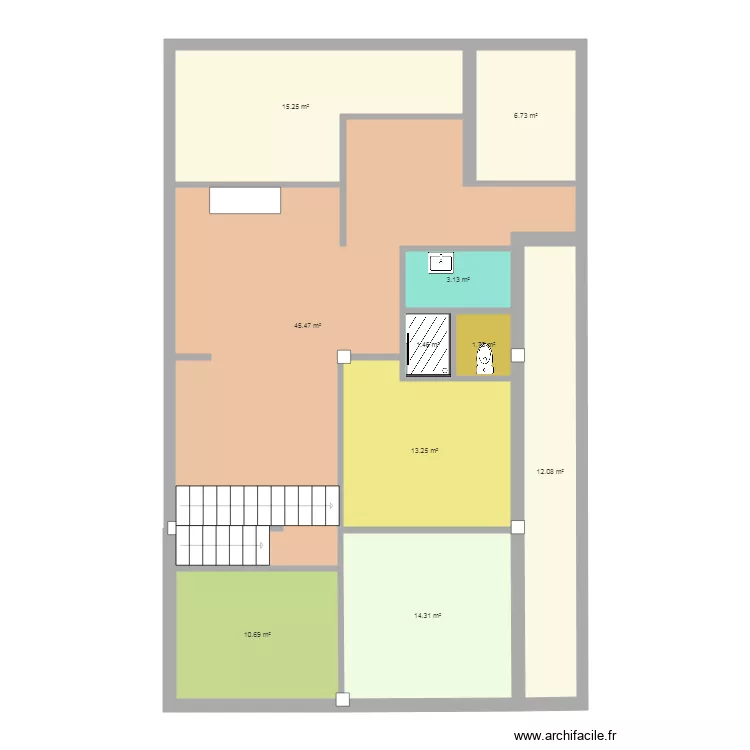 Plan AB. Plan de 10  et 124 m²