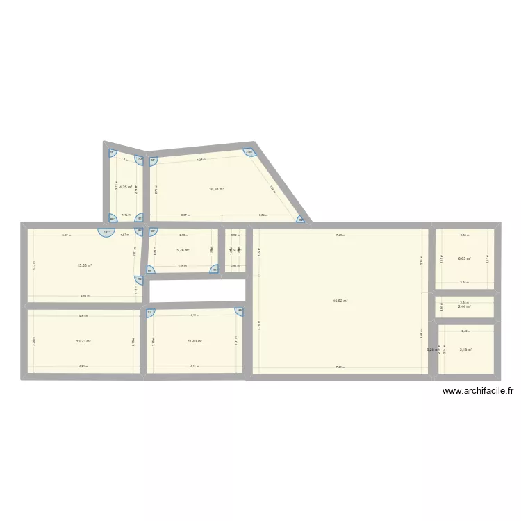 plan maison 2. Plan de 12  et 129 m²