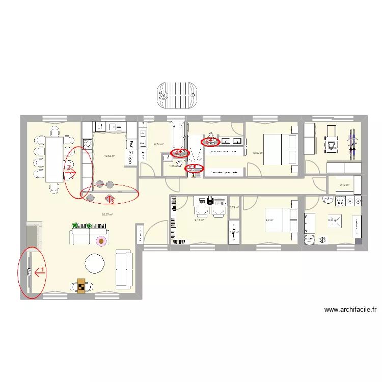 13AVRIL26 NICHE + OUVERTURE. Plan de 15  et 147 m²