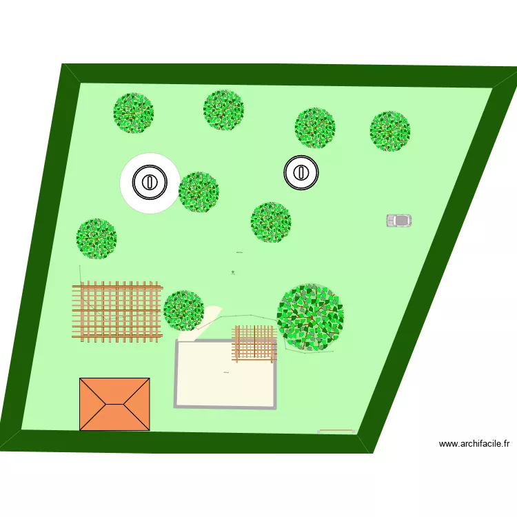 verger. Plan de 2  et 2029 m²