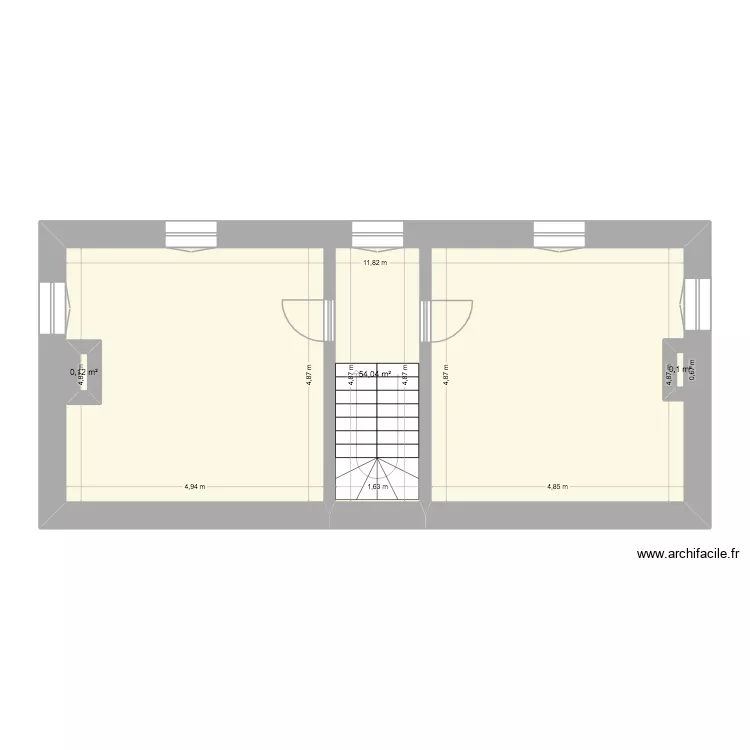Diusse grenier Mido_1. Plan de 3  et 56 m²
