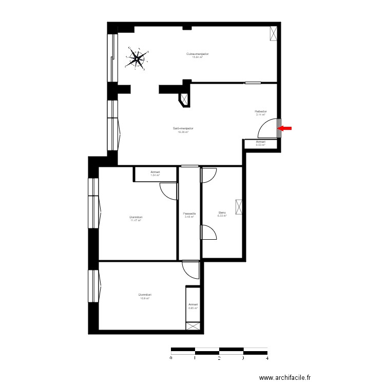 C.R. HORT DEL SOLÀ, BLOC B, 3-2. EL PUI, LA MASSANA. Plan de 12 pièces et 70 m2