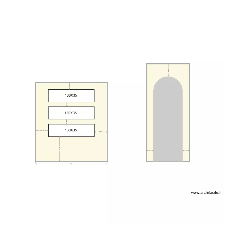 Mur face escalier. Plan de 