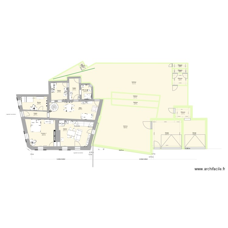 Craon v2_Reseau. Plan de 34 pièces et 574 m2