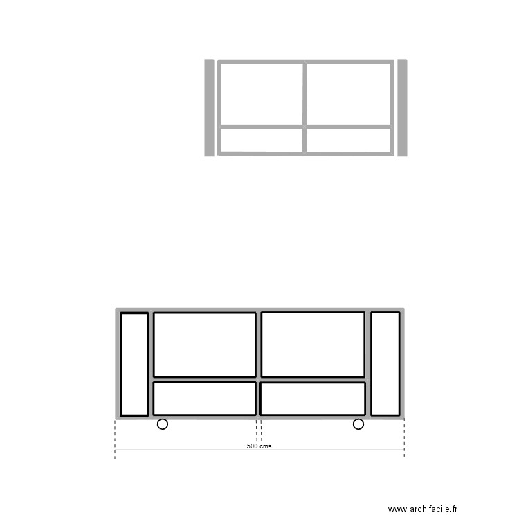 coulissant 6 panneaux sans portillon. Plan de 9 pièces et 15 m2