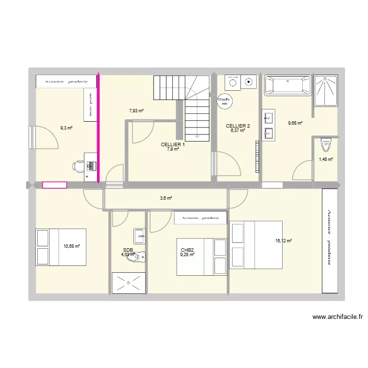 MAISON UR ONEA bas apres travaux. Plan de 