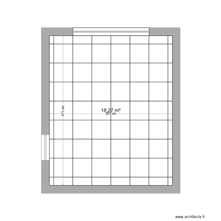 calepinage plafond garage. Plan de 1 pièce et 18 m2