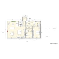 Maison 1 niveau 15.4 x 8.0 m 2 chambres est + SAS