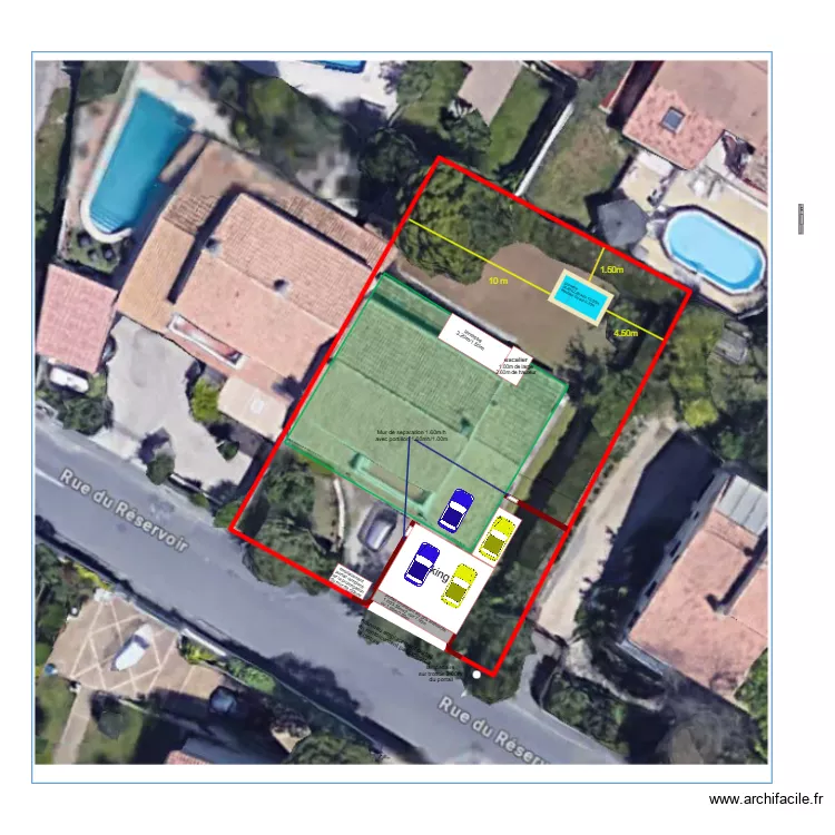 plan aérien parking avec portail choix N°2. Plan de plan aérien parking avec portail choix N°2. Plan de