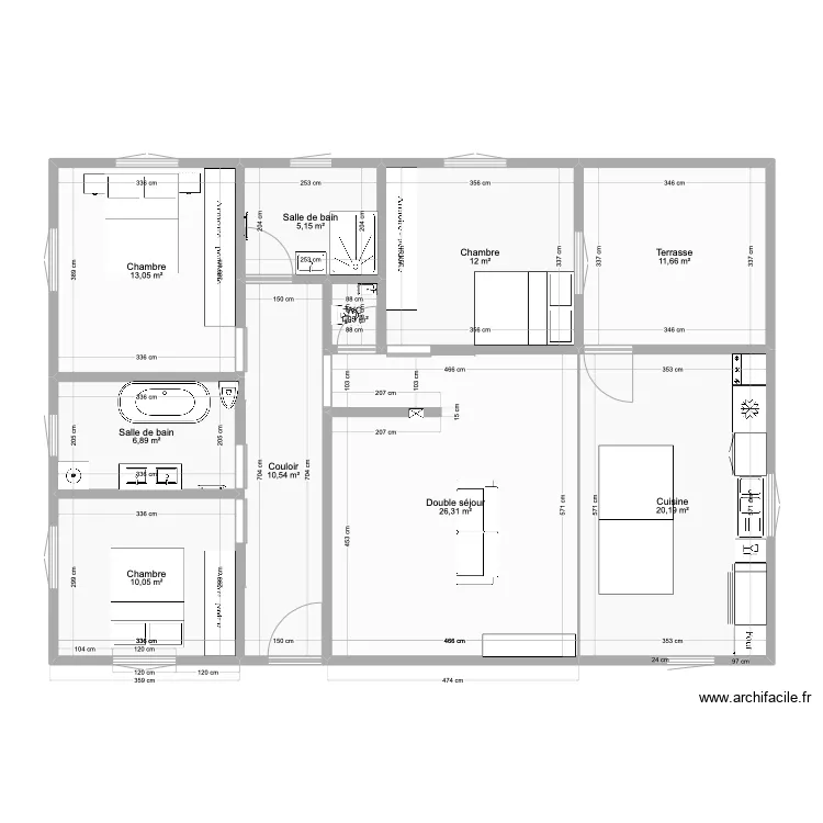 Maison . Plan de 