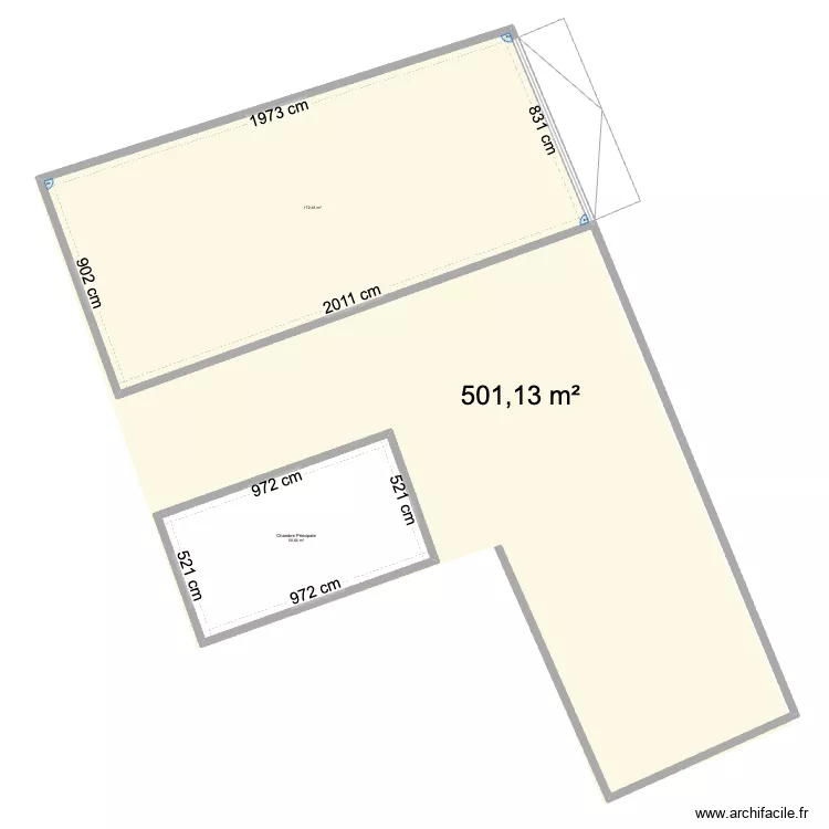plan int&eacute;rieur 500M2. Plan de 