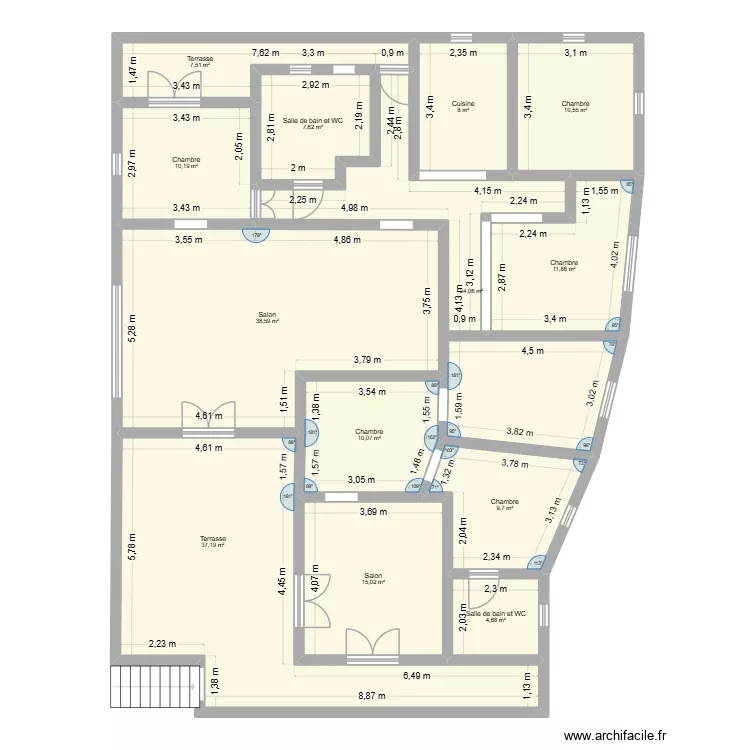 La d&eacute;sillusion l'original. Plan de 13  et 195 m²
