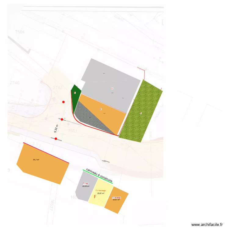 PPE Botyre (3) les places de parcs. Plan de 