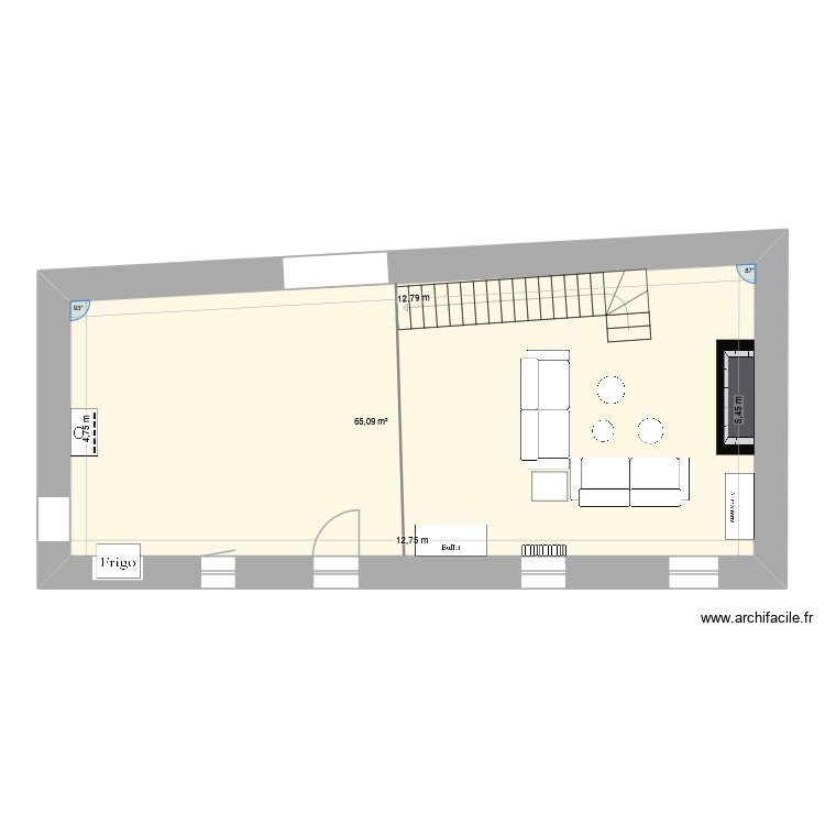 RDC Sud Est am&eacute;nag&eacute;. Plan de 0 pièce et 0 m2