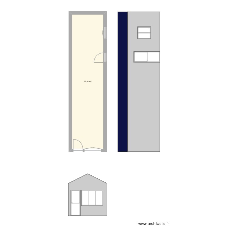 Garage. Plan de 1 pièce et 29 m2