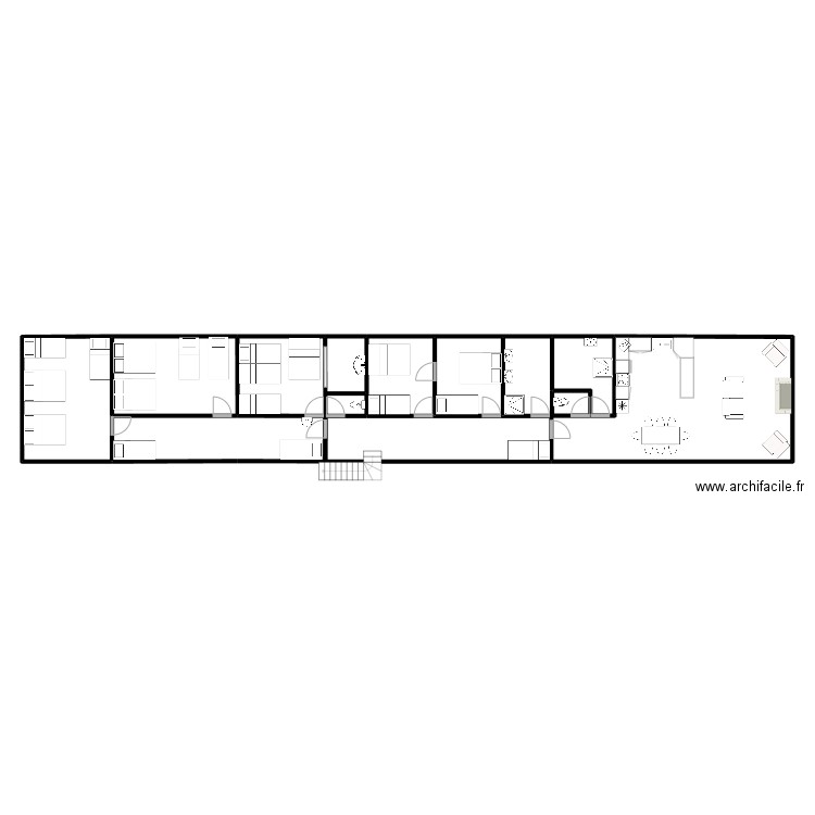 Gîte du haut - Château de Remaucourt. Plan de 10 pièces et 127 m2