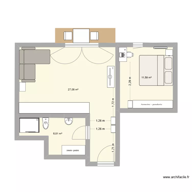 ISNO. Plan de 3  et 45 m²