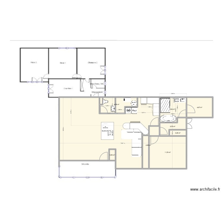 origine7. Plan de 9 pièces et 86 m2