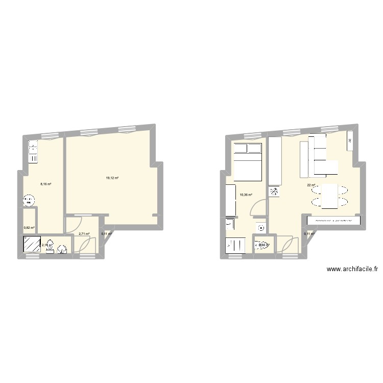 20 GARIBALDI. Plan de 10 pièces et 66 m2