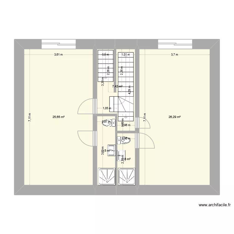 imm cham souplex. Plan de 5  et 65 m²