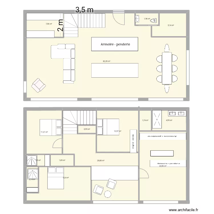Garcia vitre. Plan de 15  et 198 m²