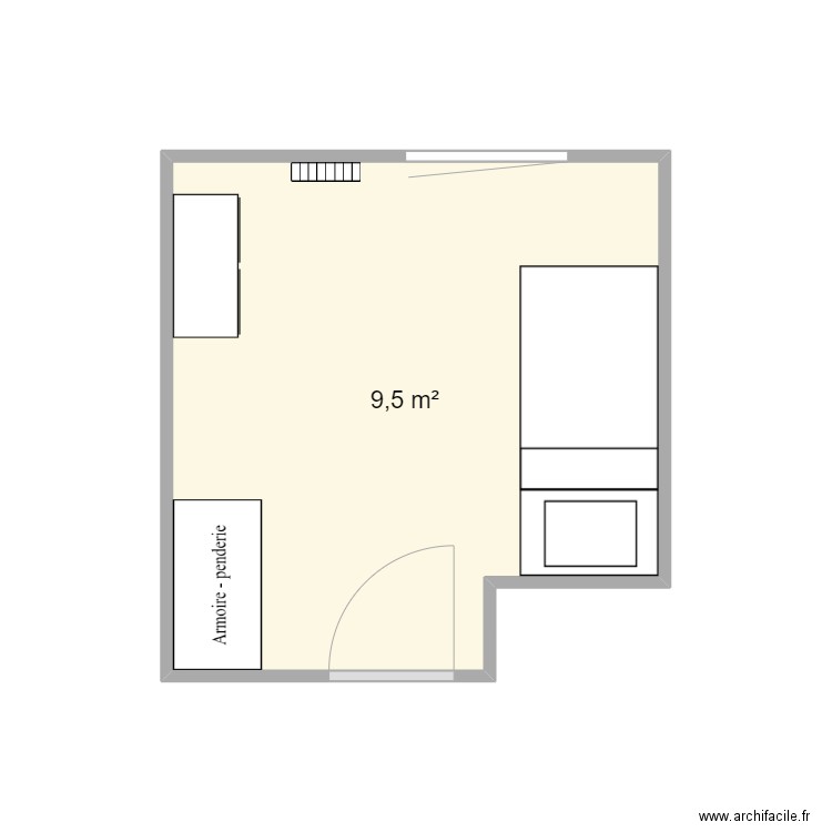 Chambre enfant lot 6. Plan de 1 pièce et 10 m2