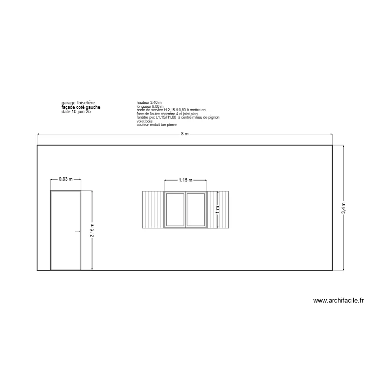 GARAGE. Plan de 
