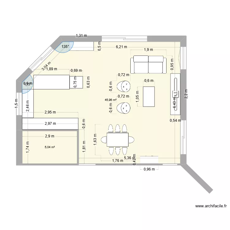 Salon. Plan de 