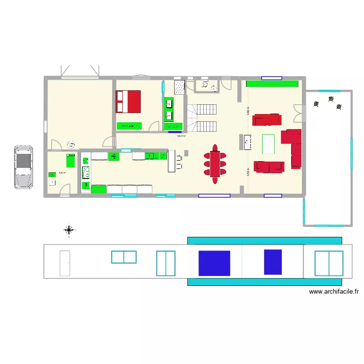 Maison 2 R1. Plan de 