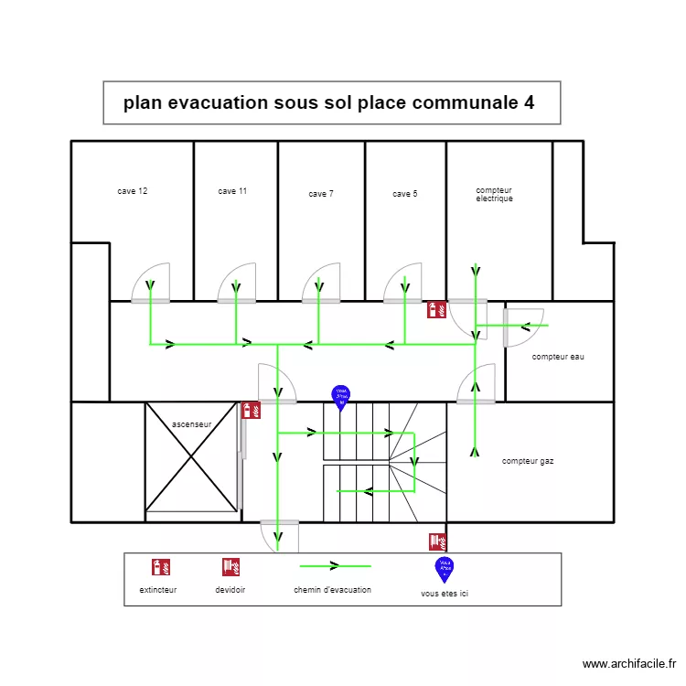 sous sol cave communale 4/5. Plan de 