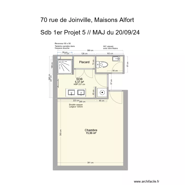 70 Joinville SDB Projet 5. Plan de 