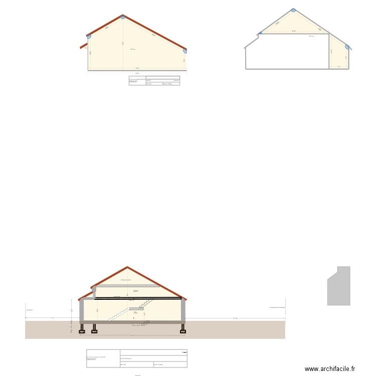 Coté sud 2. Plan de 3 pièces et 129 m2