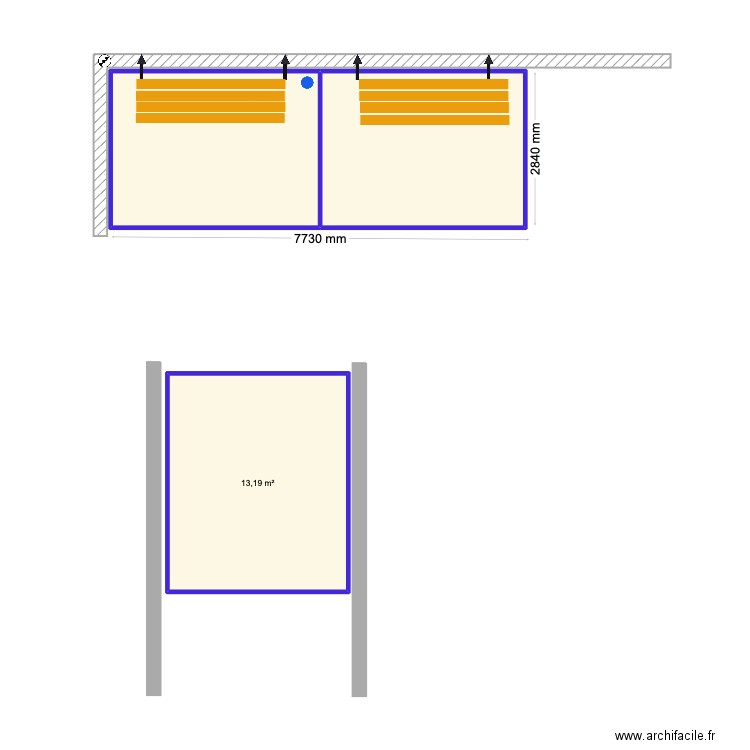 Jean Vacher 2. Plan de 3 pièces et 35 m2