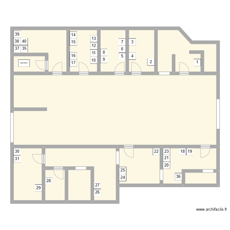 BIRIBIN. Plan de 14 pièces et 207 m2