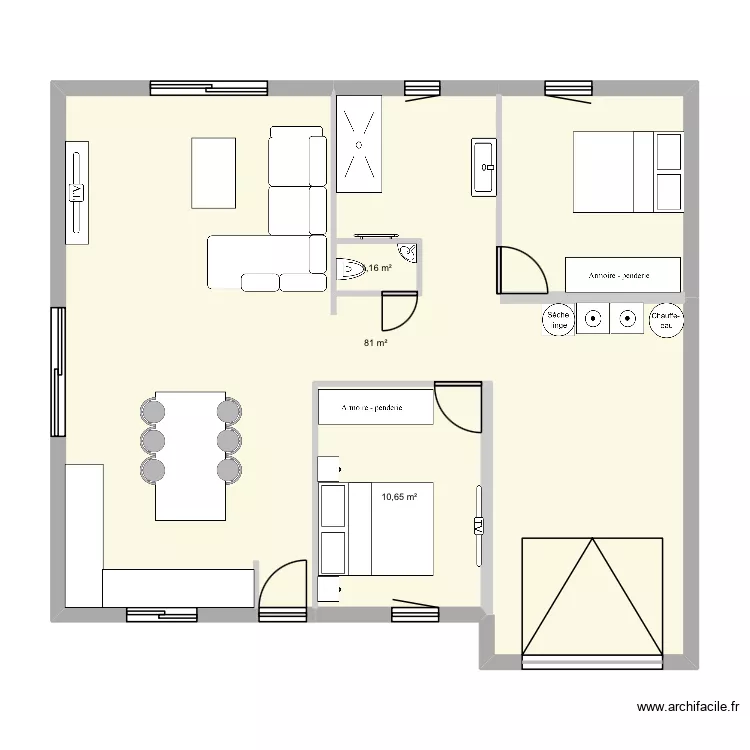 Maison. Plan de 3 et 93 m² Maison. Plan de 3 et 93 m²
