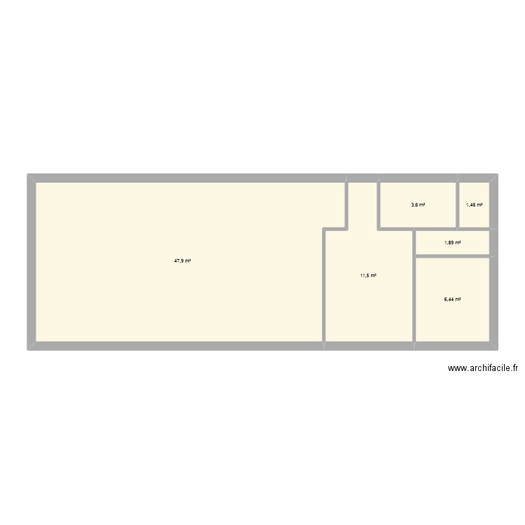 v1 P8 etage. Plan de 6 pièces et 73 m2